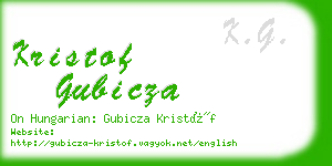 kristof gubicza business card